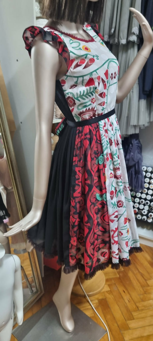Rochie Folk Floral din Voal