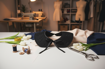 Collerette Noir pe masă modernă în atelier