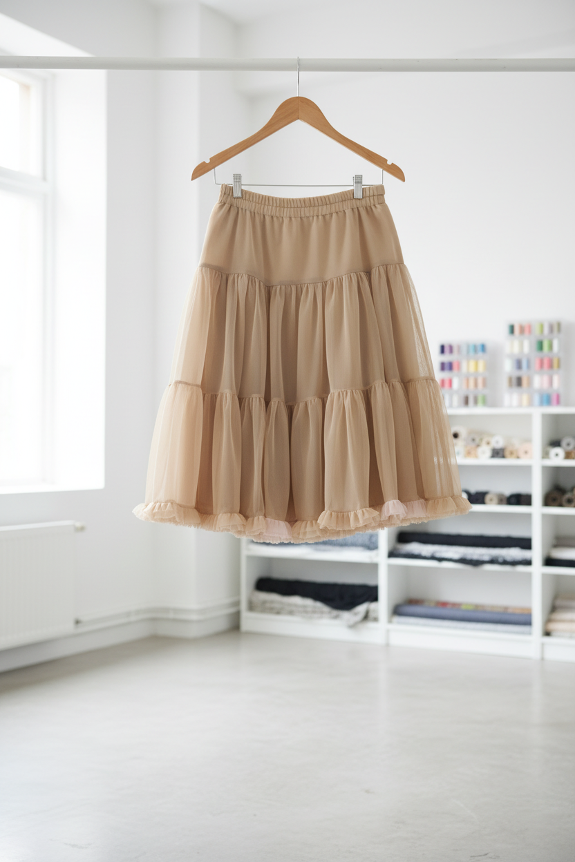 Fustă bej atelier ordonat