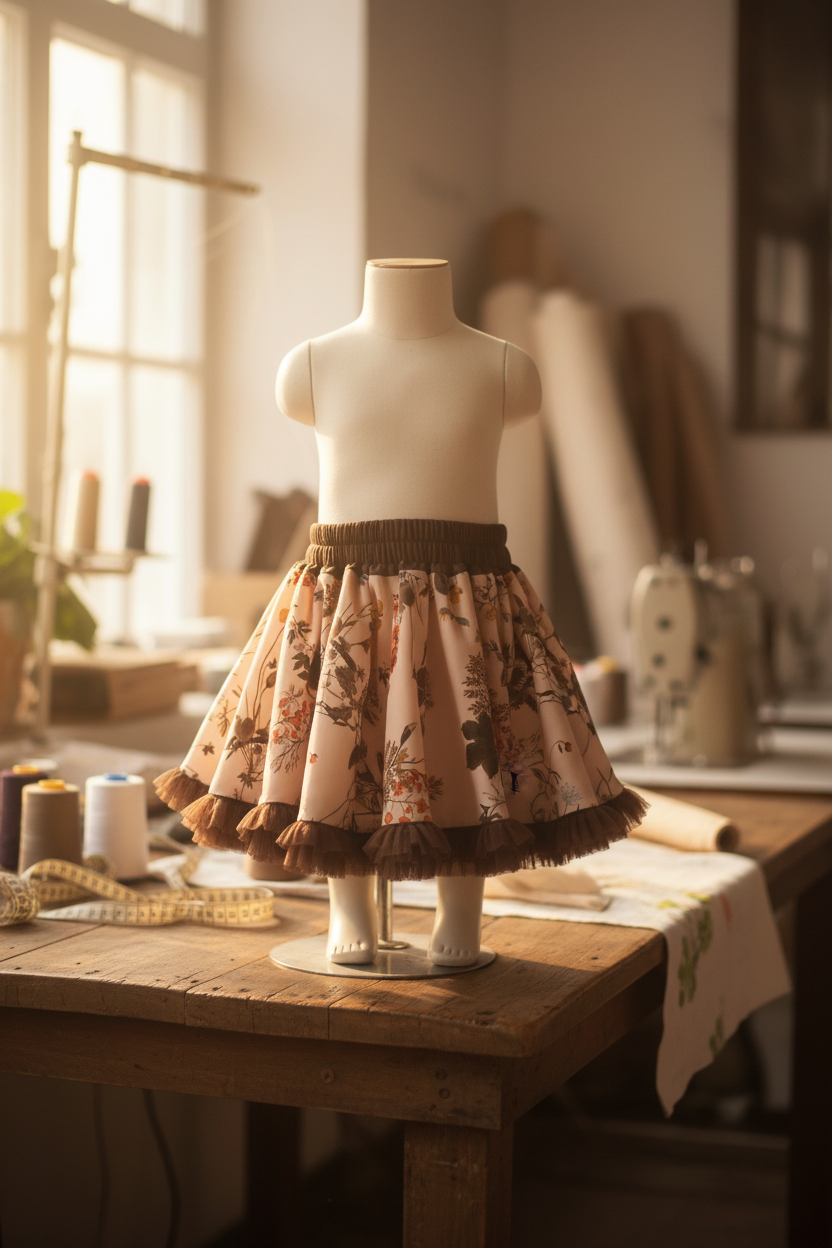 Fustă pe bust în atelier