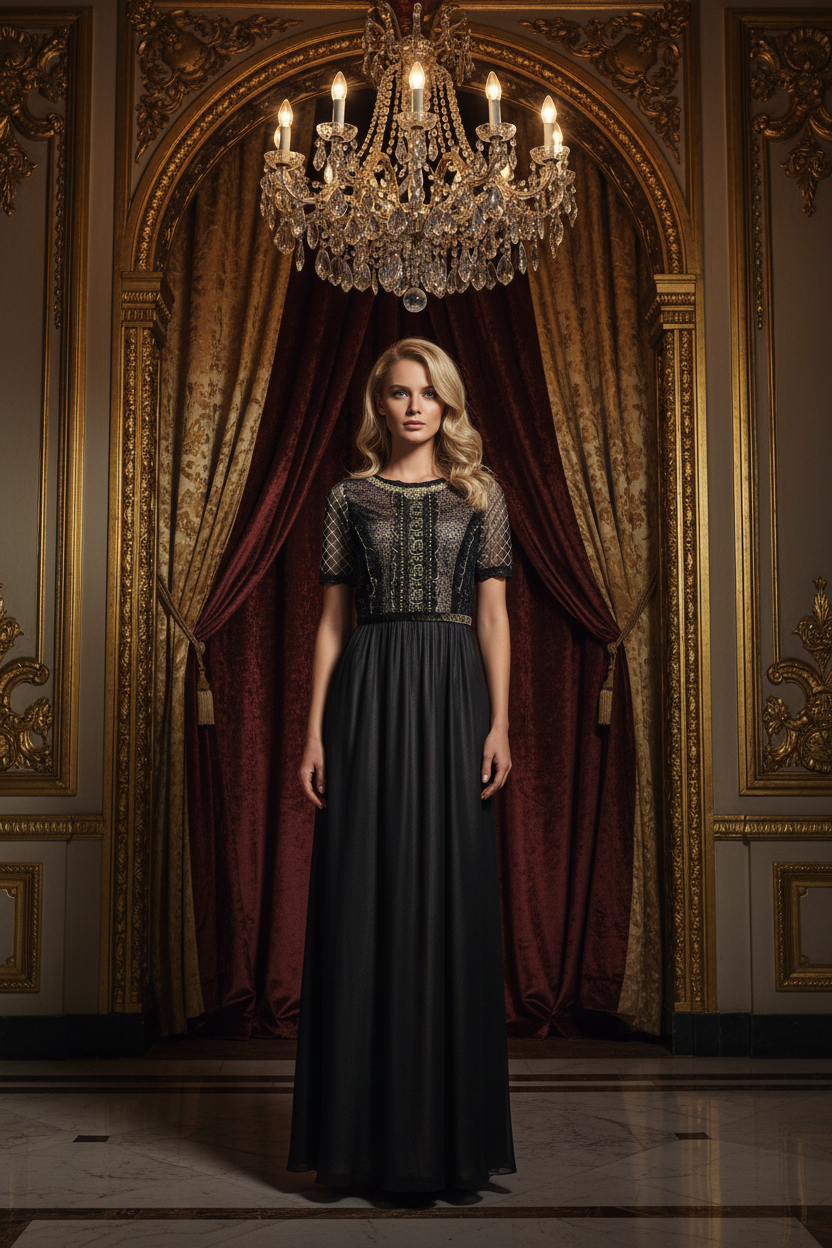 Rochie Maxi Lumière Noire - fundal regal