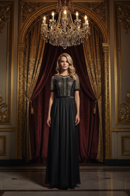 Rochie Maxi Lumière Noire - fundal regal