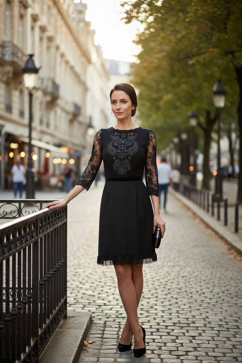 Rochie neagră exterior